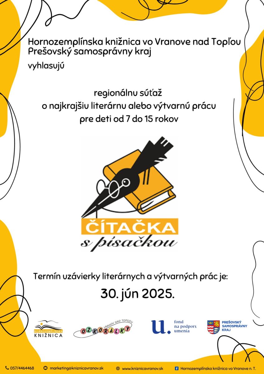 Vyhlásenie súťaže Čítačka s písačkou 2025